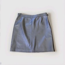 Vintage Ralph Lauren Black Leather Skirt 90s Chic Quiet Luxury Modern Edgy