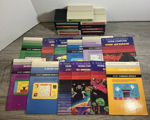 TI-99/4A Cartridges Games Lot Of 11 Different Games With Some Manuals ...