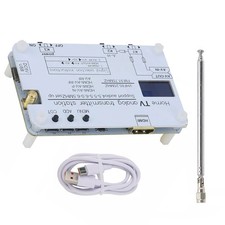 1Pc White Analog TV Signal Transmitter Home Analog TV Transmitter w/ OLED Screen