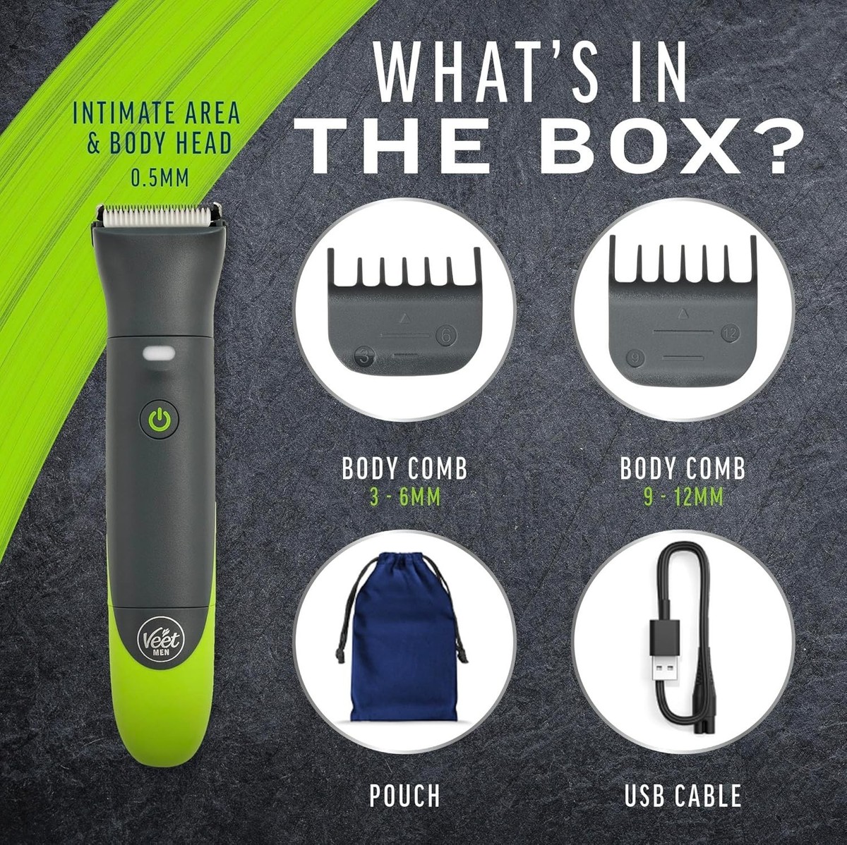 Men's Beard, Body 3-in1 Areas Trimmer Electric Razor for Men