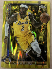 2025-26 Topps Chrome Jarred Vanderbilt Yellow RayWave Color match 182/275 Lakers