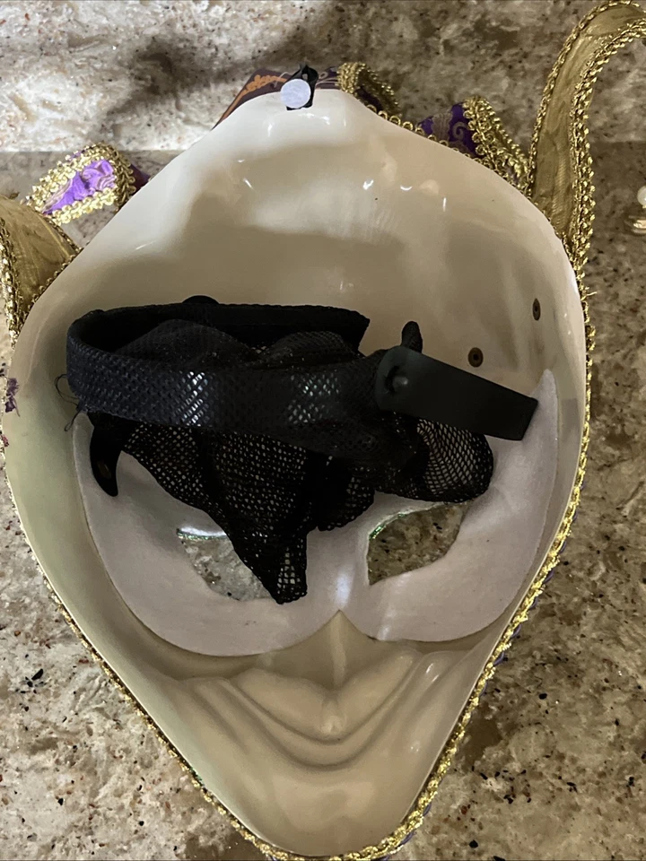 Large Venetian Festival Mardi Gras Masquerade Mask Jester Carnevale - Image 4 of 4