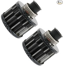 2Pcs Air Filter Cold Air Intake Filter Breather 12mm Valve Cover Carbon Fiber