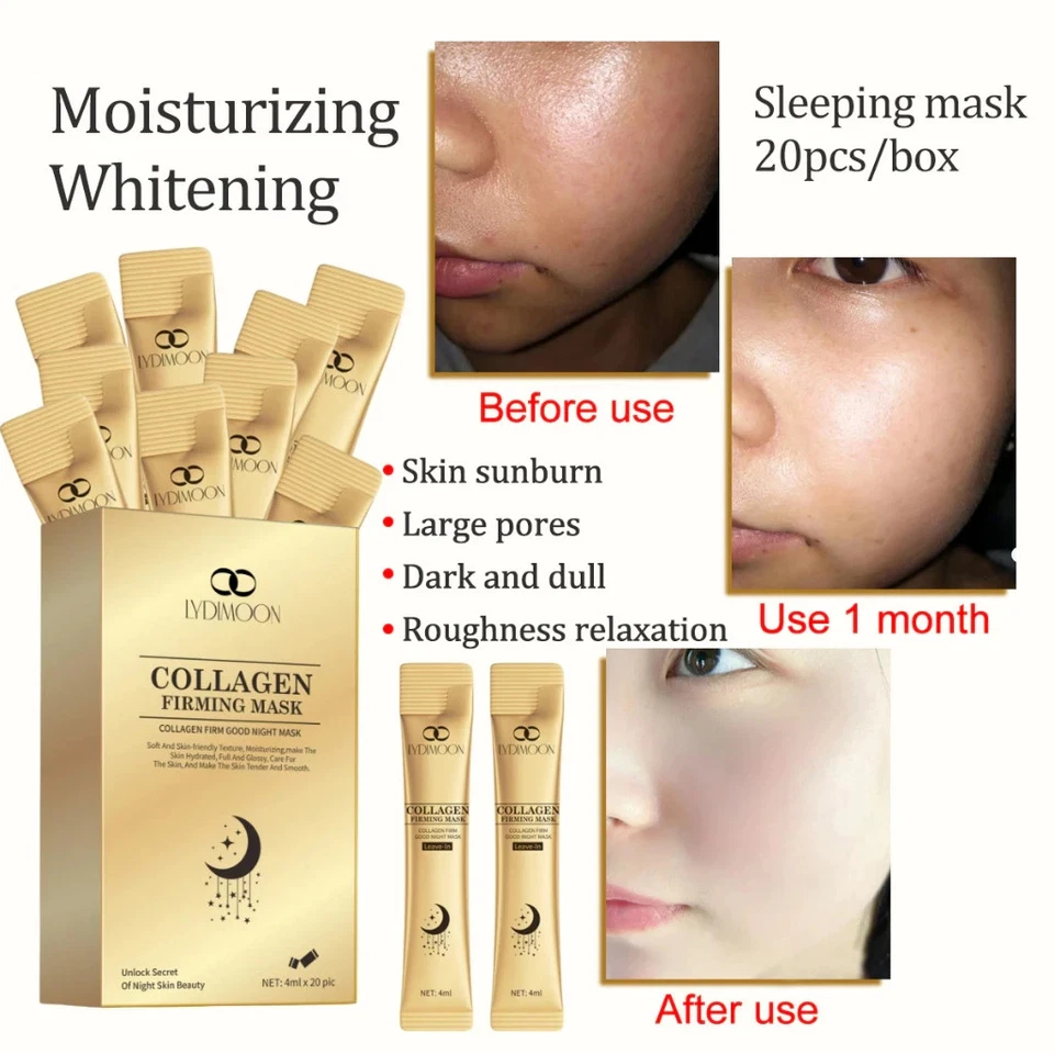 60pcs Anti-Wrinkle Collagen Face Mask Moisturizing Anti-Aging Repair Brightening - Image 3 of 4