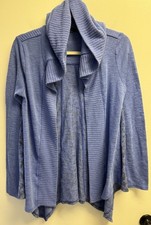 Prana Sweater Open Cardigan Hooded Blue Camo & Solid Small Long Sleeve USA MADE