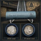 Bell Telephone Buffalo Nickel Roll 1916 End & D Shotgun Roll Vintage Coin Wrap