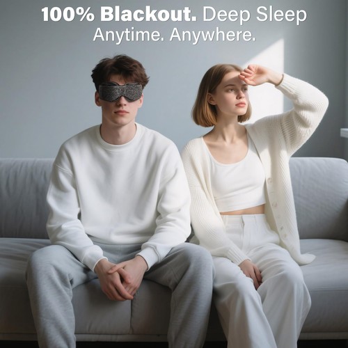 Sleep Mask for Dry Eyes – 100% Blackout Eye Mask & Moisture Goggles – Adjusta... - Picture 6 of 7