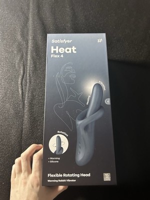 Satisfyer Heat Flexible Rotating Head Warming Rabbit Vibrator Grey, New