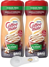 Coffee Mate Vanilla Caramel Sugar Free Creamer 10.2oz 2-Pack + Scoop