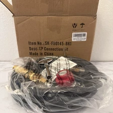 LP Burner Connection Kit Propane Fire Pit Parts with 1/2 Control Valve Key Set