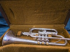 Professionally Serviced Yamaha YCR-231s Cornet Bright Silver SN018135A