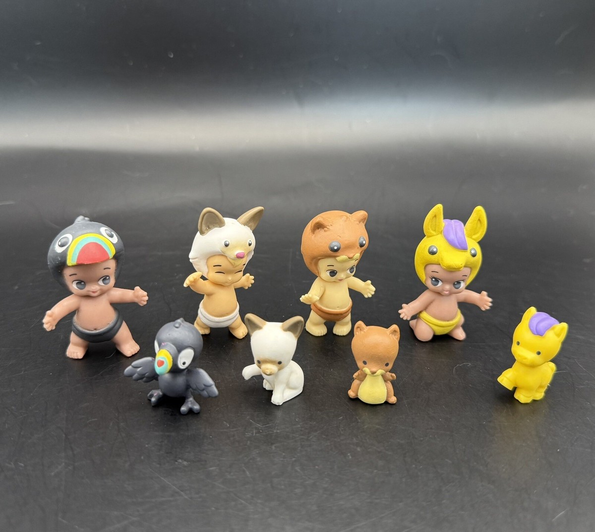 TWOZIES Baby & Animals Lot of 8 Figures Toys Twosies Toucan, Horse