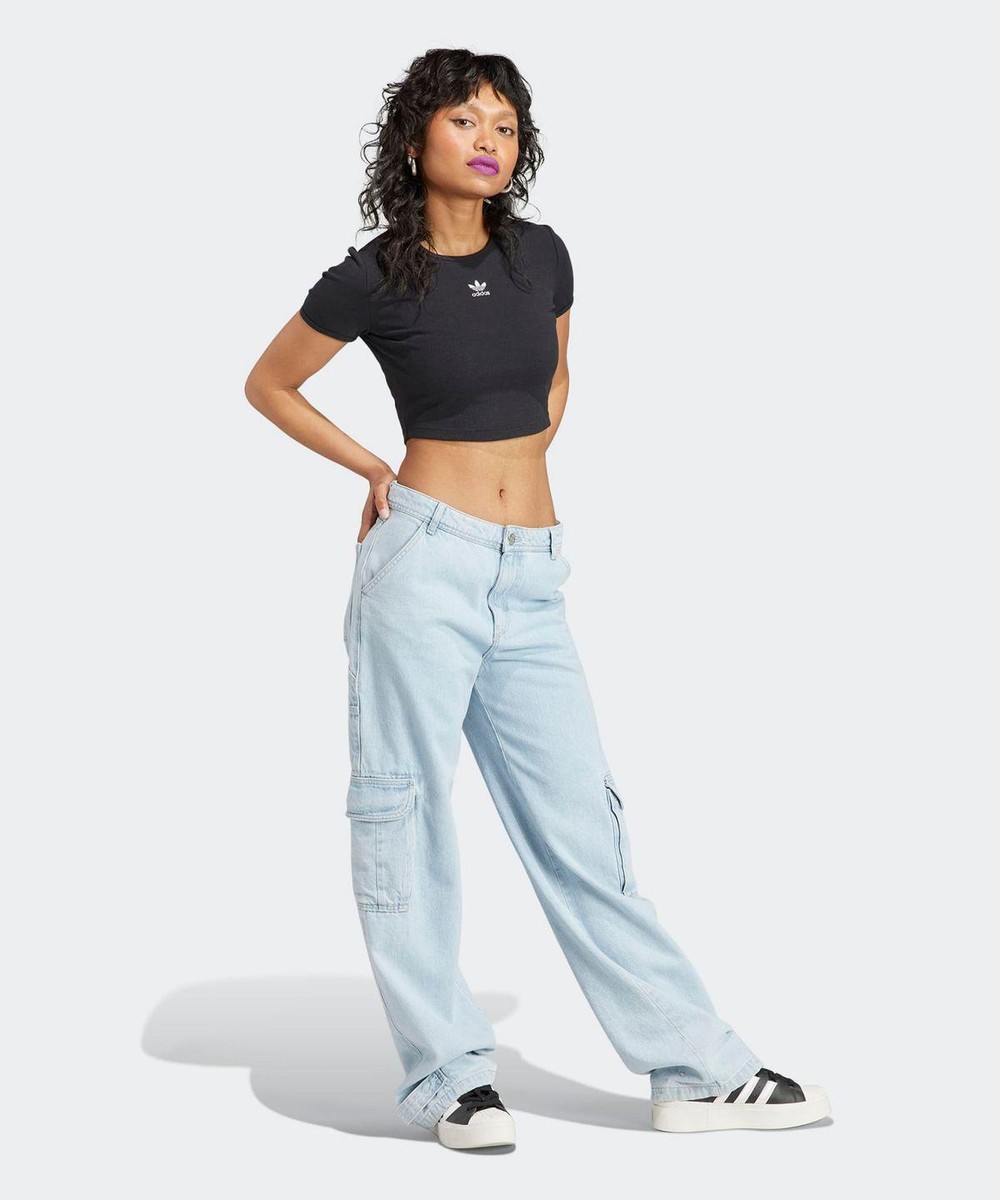★ adidas★ lip crop tee black II8057 Genuine Adidas Lip Crop Tea -Black / II8057 | eBay