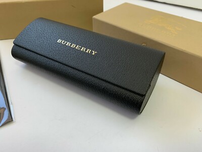 Burberry Eyeglasses/Sunglasses Black Case with Box Burberry Sunglass Eyeglass Case MEDIUM Authentic Clamshell  main image 2