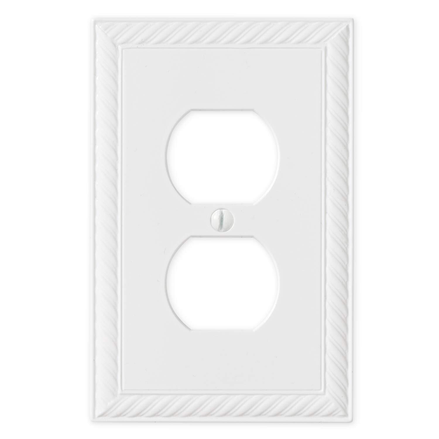 Questech Decor Single Duplex Electrical Outlet Cover Wall Plate 1-Gang Single...