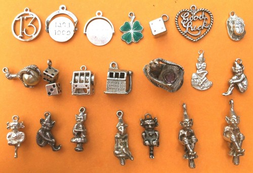 PIXIE, GOOD LUCK AND OTHERS Vintage Sterling Silver Charms Bracelet | eBay