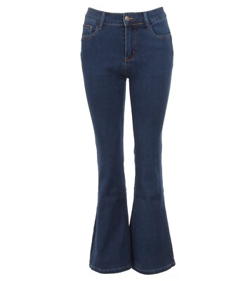 Neue Blue Banana Jeans Blau Mid Rise Stretch Skinny Flared, Dunkles Denim