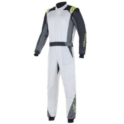Alpinestars Atom Auto Racing Suit | Size 58 Large | Silver/Yellow | FIA