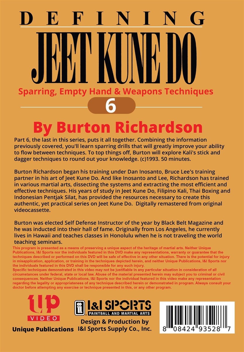 Defining Jeet Kune Do #6 Sparring, Weapons Sensitivity DVD Burton