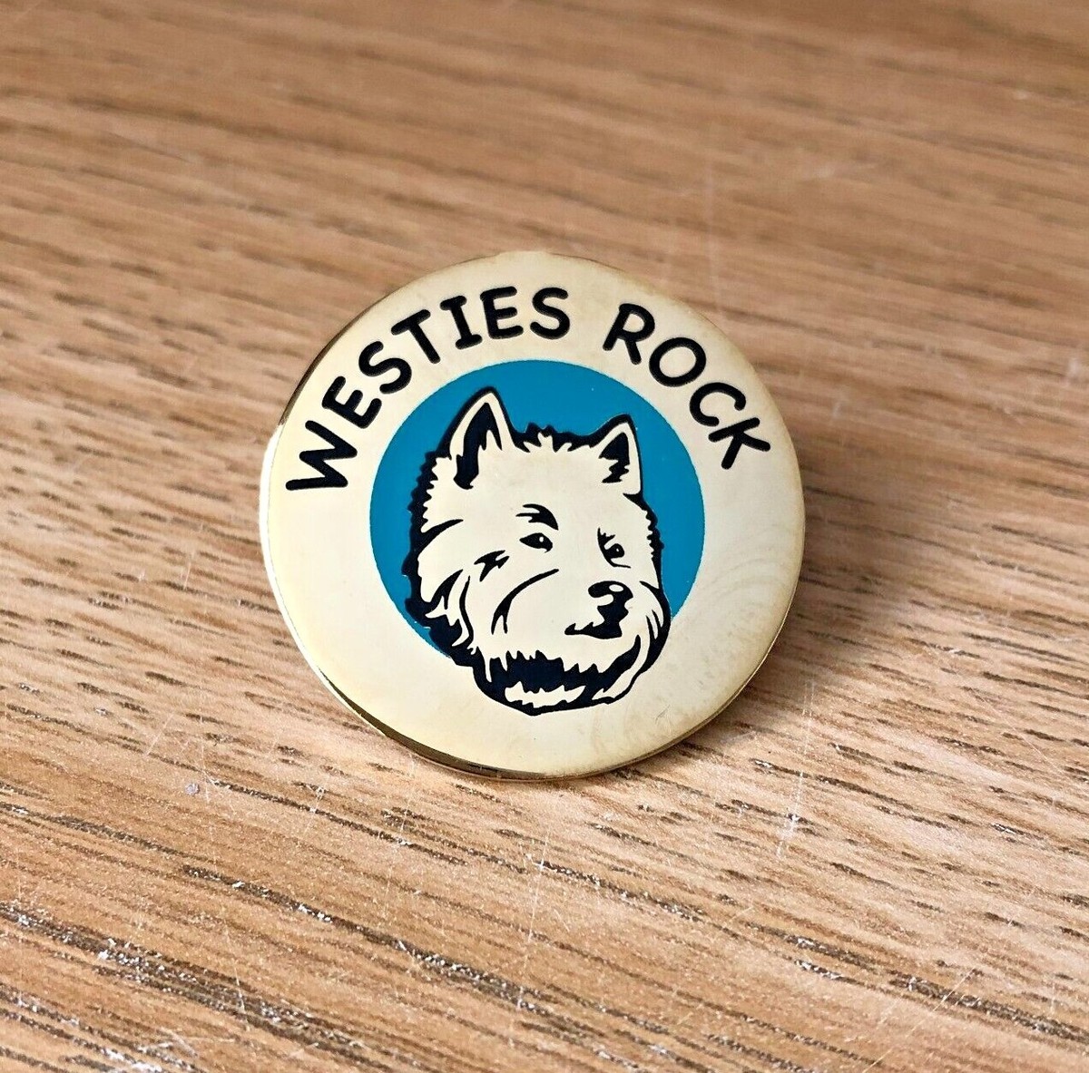 West Highland Terrier Westies Rock Dog Novelty Metal Pin Badge
