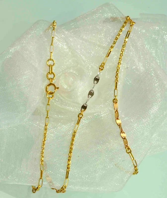 50 cm Halskette 750 Gelbgold Weißgold Rotgold 18 KT tricolor Unisex👍extravagant - Bild 1 von 4