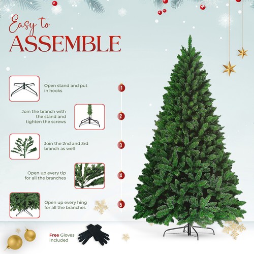 3ft-8ft Christmas Trees Colorado Xmas Green Bushy Artificial Pine Metal Stand - Picture 54 of 78