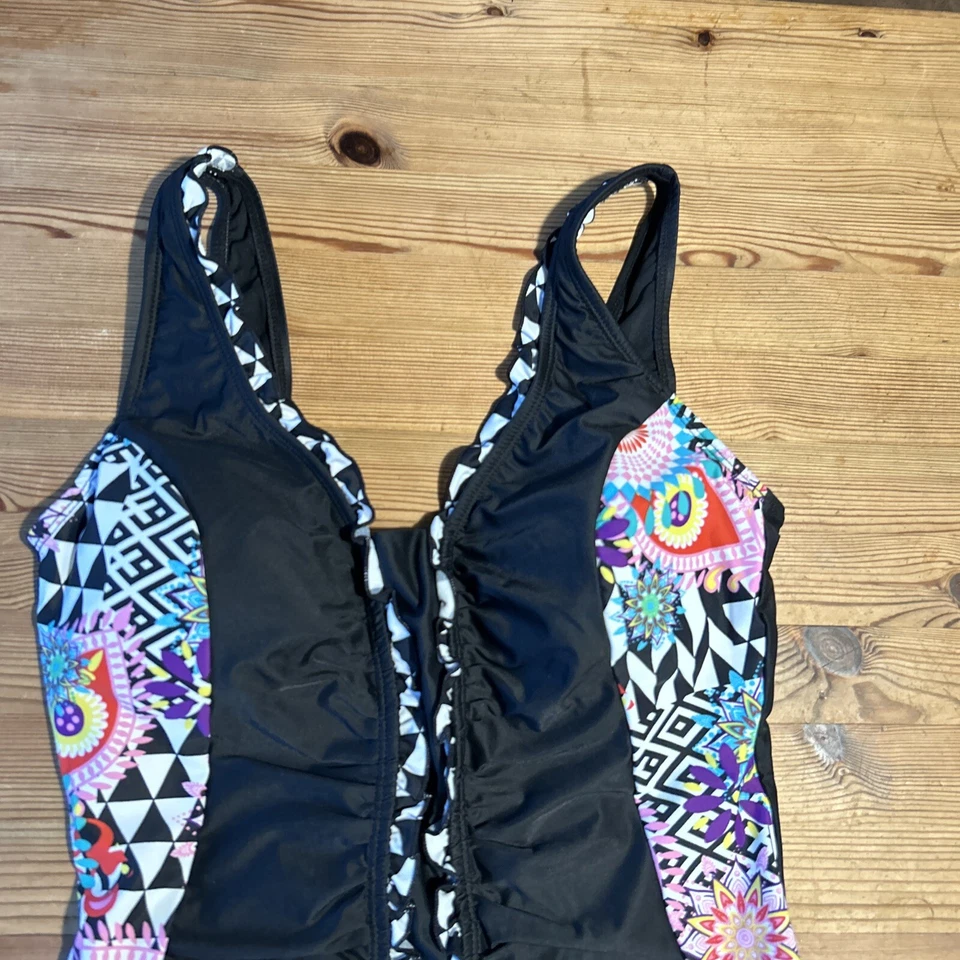 bpc Selection Badeanzug 40 Schlankmacher Shape Wear Schwarz Muster Gefüttert Neu - Bild 2 von 4