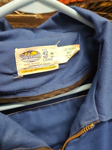 Vintage Pepsi Cola Delivery Workers Jacket Riverside 42 Long Blue 80s Rare! - Picture 7 of 13