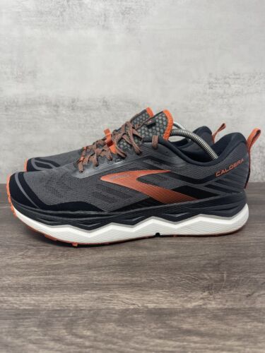 Brooks Caldera 4 Mens Size 11 Running Shoe Grey Orange Trainer Trail Athletic