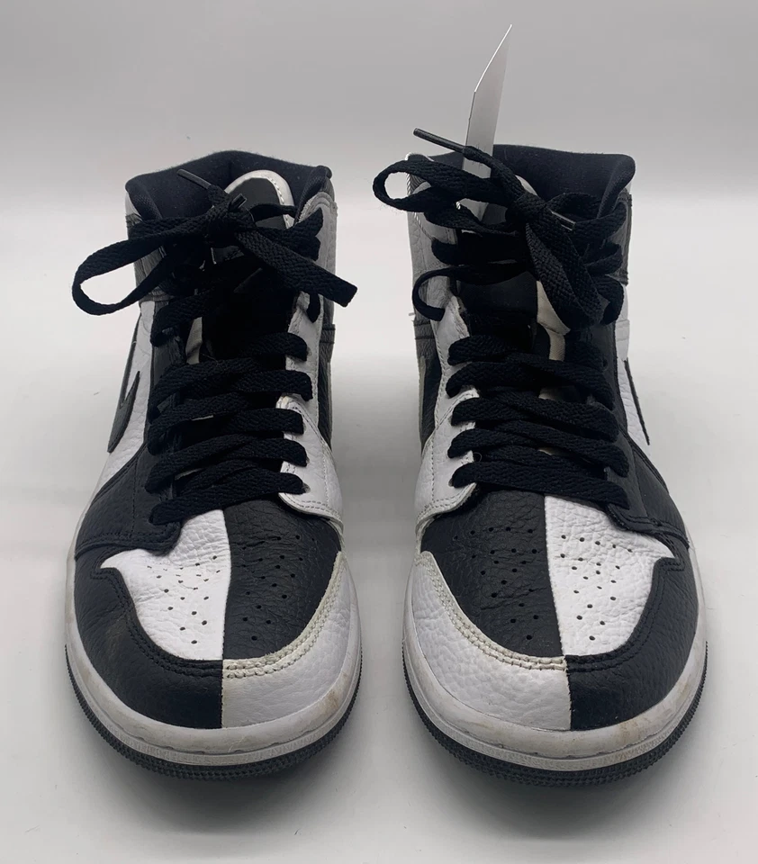 Nike Air Jordan 1 Mid Se Cuero Parte Superior Alta Split Negro Blanco Tenis talla 8.5 Foto 2 de 4