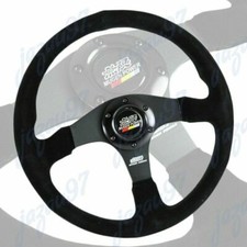 14 Mugen Style Racing Black Stitching Suede Sport Steering Wheel W Horn Button 14 Mugen Style Racing Black Stitching Suede Sport Steering Wheel W Horn Button