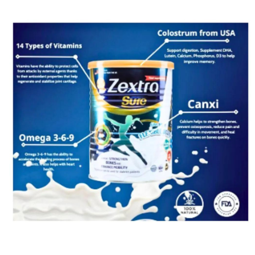 Zextra Sure Milk Powder 400g Knee Back Pain Strengthen Bones 100% Original X 2 - Picture 7 of 9