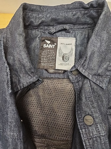 Mens Saint CC Denim Motorcycle Jacket Size XXL NEW - Picture 4 of 11