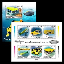 Underwater Drones MNH Stamps 2023 Niger M/S + S/S
