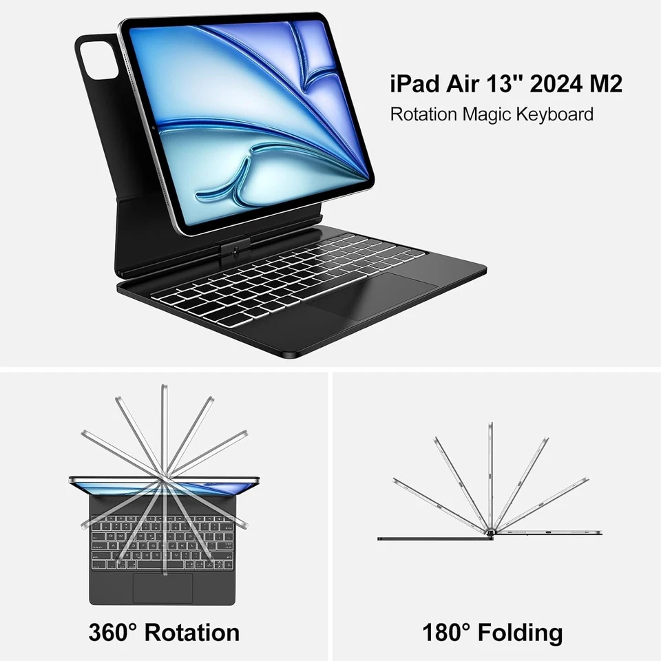 SENGBIRCH Magic Keyboard Case for iPad Air 13" (M3) 2025 - UK Layout Magic 360° - Image 4 of 4