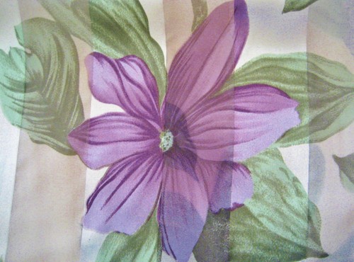 "Sciarpa lunga a righe chiffon & raso con viola clematide grigio chiaro 13,5 x 59" - Foto 11 di 13