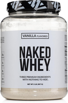 Whey Vanilla Protein Powder, 3 Ingredients, Grass-Fed, Gluten-Free, 24 Servings