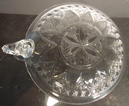 Rare *ANTIQUE* Baccarat Crystal ETAMPES (1908-1961) Finger Handle Plate 5 3/8" - Picture 3 of 6