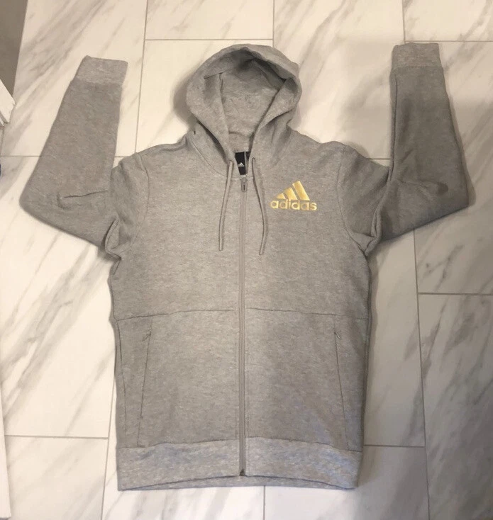 Gray and gold sales adidas hoodie