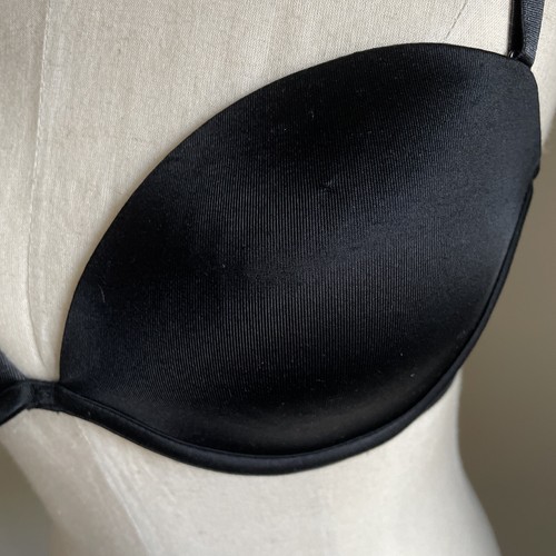 Vintage La Senza Womens Plunge Bra 34C Removable Straps Black Underwire - Picture 6 of 12