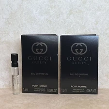 2 X Gucci Guilty Mens Pour Homme EDP Samples 0.05 oz / 1.5 ml Spray Travel (2)