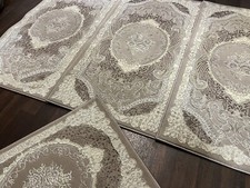 ROMANY GYPSY NON WASHABLE SET OF TOURER SIZE 67X110CM MATS-RUGS BROWN BEIGE XX