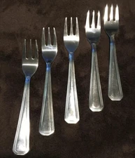 Beaded 18/10 Stainless Steel Cocktail Forks Set of 5 - VERY NICE & Rarely Used!