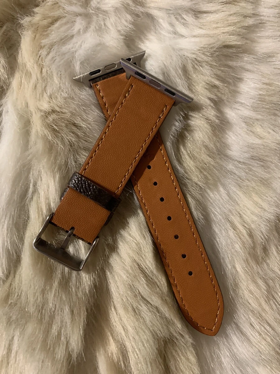 LUXURY LOUIS VUITTON LV LEATHER STRAP FOR APPLE WATCH BAND - 2 / 38mm/40mm / 41mm