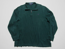 Polo Ralph Lauren Mens 1/4-Zip Estate Rib Cotton Sweater Pullover Green Size XL