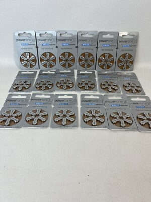 108 x Powerone Mercury Free Hearing Aid Batteries Size 312 Power one Exp 2/2026