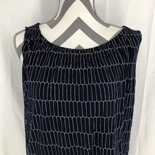 Loft Navy Blue Rayon Sleeveless Tank Top Blouse Large
