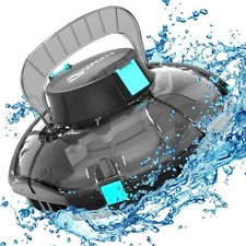 Cordless Robotic Pool Vacuum Cleaner - Powerful Suction & Transparent Design