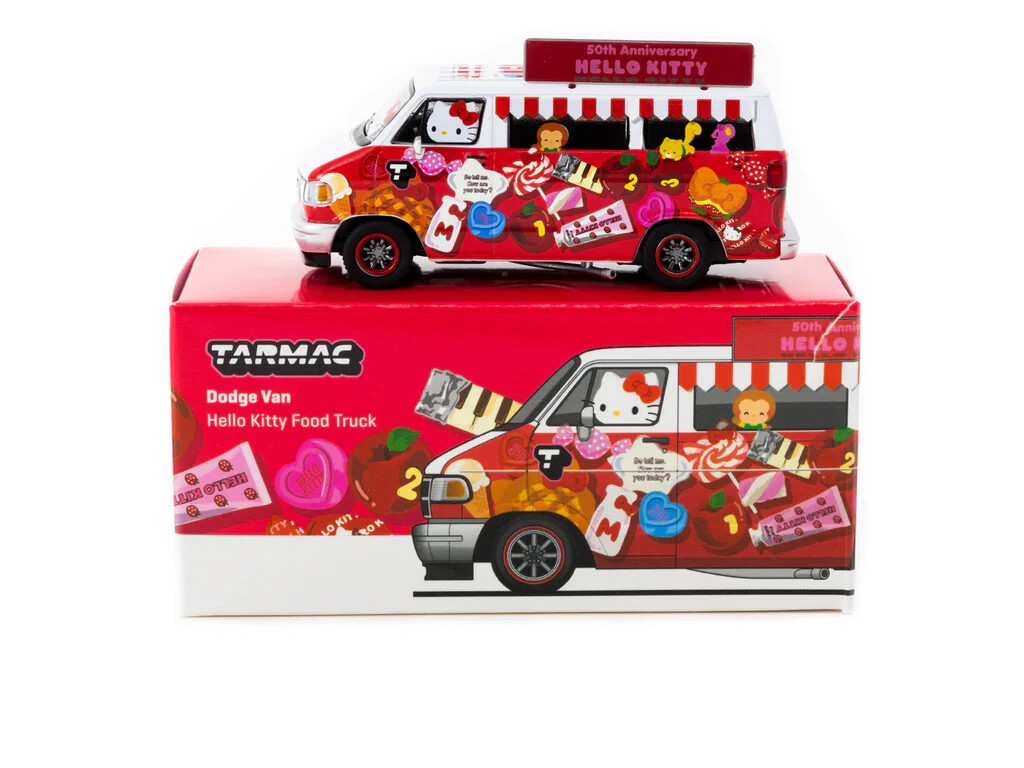 新品未開封品★TARMAC ターマック　ハローキティフードトラックダッジバン Tarmac Works 1/64 Dodge Van Hello Kitty Food Truck