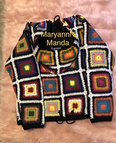 New Supreme Crochet Zip Up Sweater 